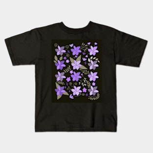 Folksy Wildflowers Periwinkle Kids T-Shirt